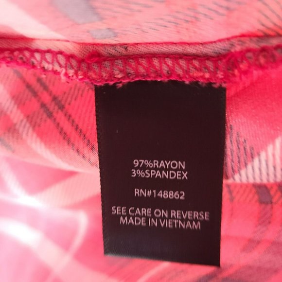 NWOT TORRID Size 2 (2X) Pink Red Plaid Mini Challis Zip Front Shirt Dress - Picture 7 of 9